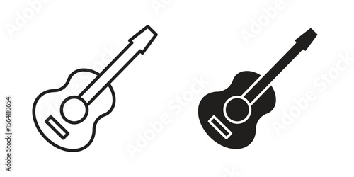Ukulele icon in Thin linear and flat style. sign and symbol set