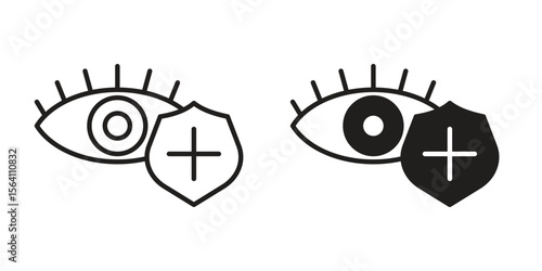 Vision insurance icon in Thin linear and flat style. sign and symbol set