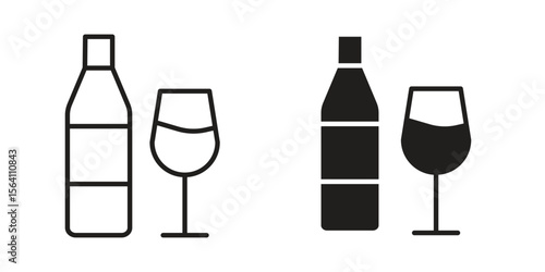 Vodka icon in Thin linear and flat style. sign and symbol set