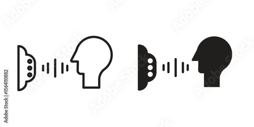 Voice control icon in Thin linear and flat style. sign and symbol set