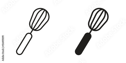 Whisk icon in Thin linear and flat style. sign and symbol set
