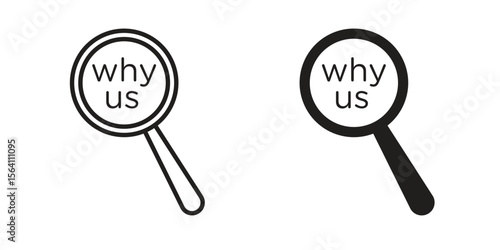 Why us icon in Thin linear and flat style. sign and symbol set