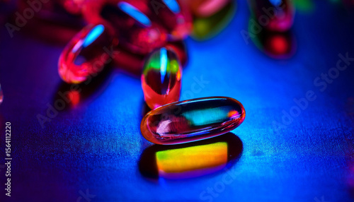 Wallpaper Mural a macro shot of vitamins glowing faintly under ultraviolet light Torontodigital.ca