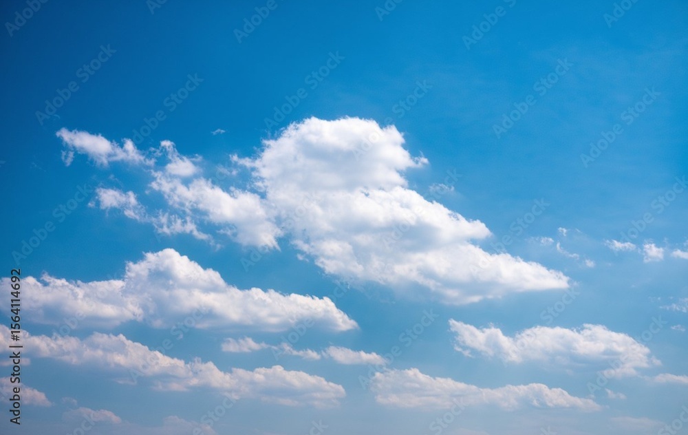 Obraz premium A clear blue sky with fluffy white clouds