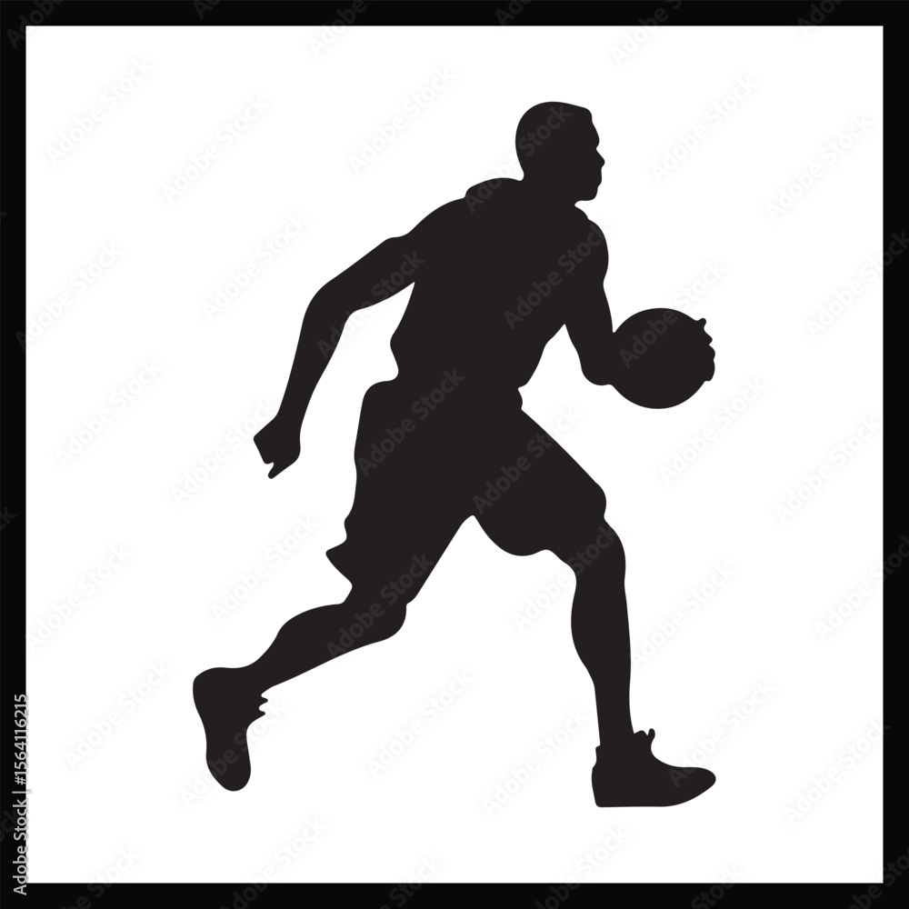 Naklejka premium Basketball Player Silhouette Clipart