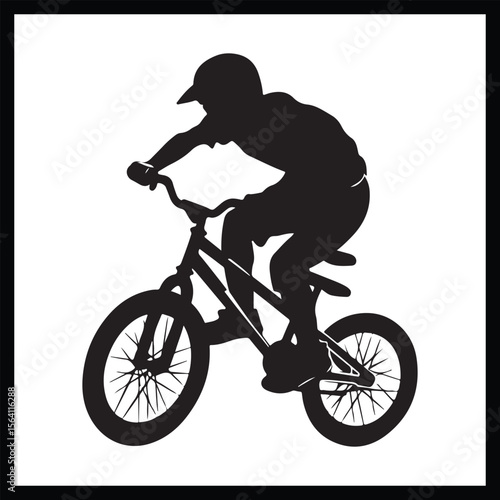 BMX Cycling Silhouette Clipart Design