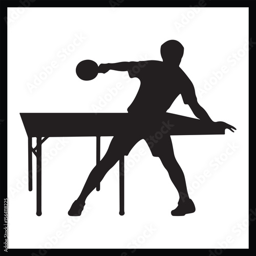 Table Tennis Silhouette Clipart