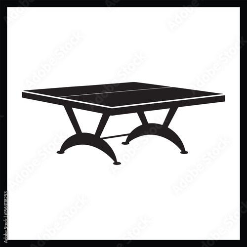 Table Tennis Game Silhouette Clipart
