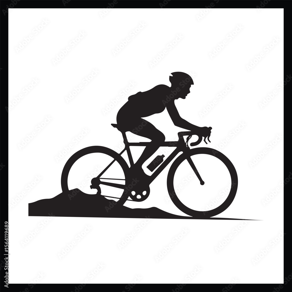 Fototapeta premium Road Bike Rider Silhouette Illustration
