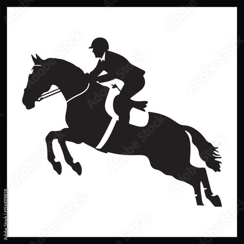 Show Jumping Rider Silhouette Illustration