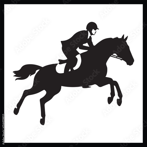 Equestrian Show Jumping Silhouette