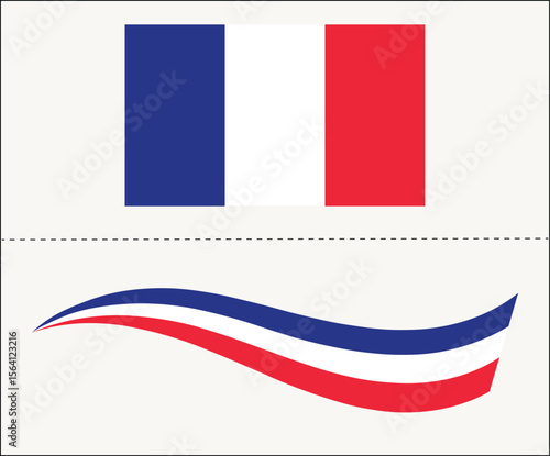 French flag tricolor rainbow curvy design Wavy Blue and Red Stripe Abstract Swoosh Design Dynamic Blue and Red Flowing Lines Made in France, wavy colored with the French tricolor	