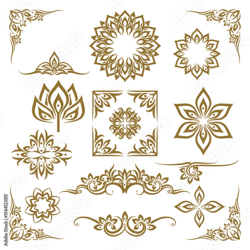 set of decorative ornamental elements