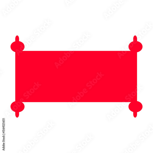 Photos Vibrant Red Scroll Banner with Decorative Ends on Transparent Background, A Clas
