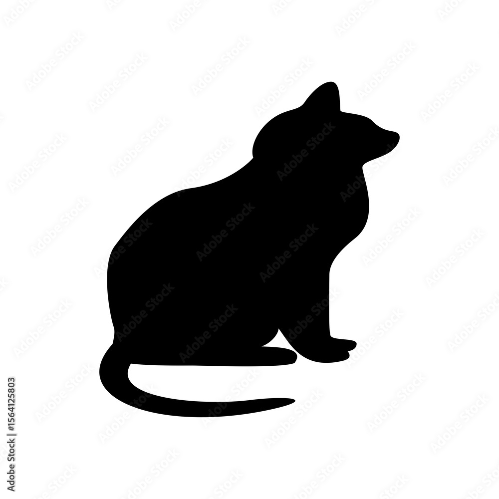 Obraz premium Black Cat Silhouette on Transparent Background, Perfect for Pet-Related Designs and Halloween Themes, Symbolizing Feline Grace and Mystery, Isolated