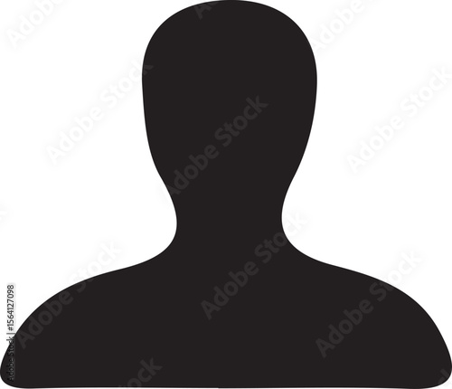 Generic Human Silhouette A Simple Black and White Profile Placeholder