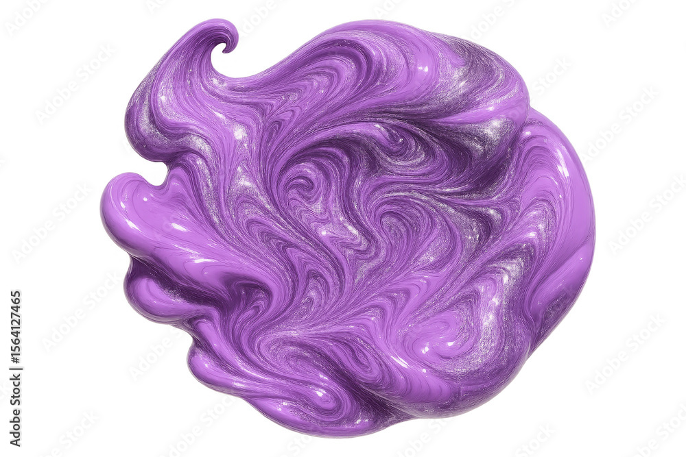 Obraz premium Abstract purple slime with shiny details, isolated on a transparent background