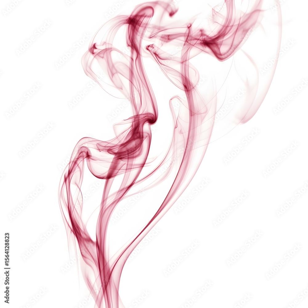 Abstract Red Smoke Swirls on White Background, Elegant and Flowing Design Abstract Red Smoke Swirls on White Background, Elegant and Flowing Design