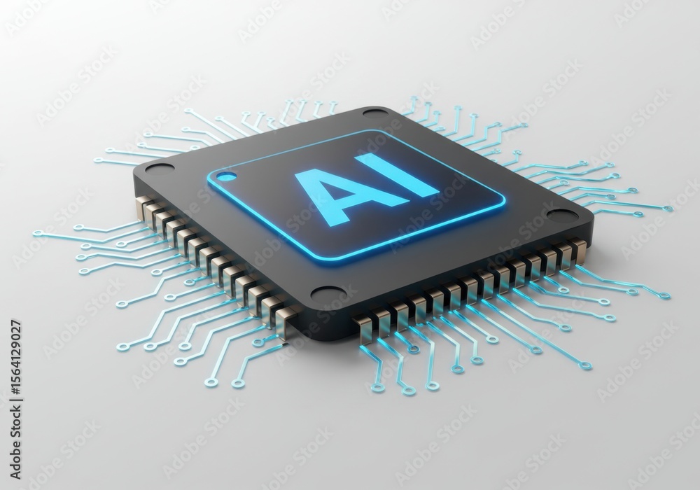A closeup shot of an ai processor chip A closeup shot of an ai processor chip