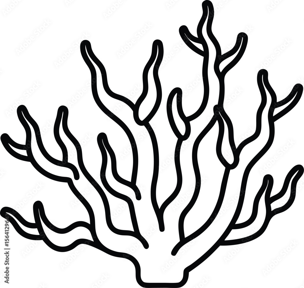 Obraz premium coral reef icon line art vector illustration on transparent background 
