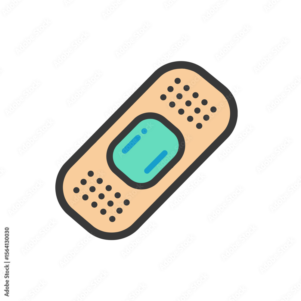 Wearable Health Patch Icon – Bold Outline Style Wearable Health Patch Icon – Bold Outline Style