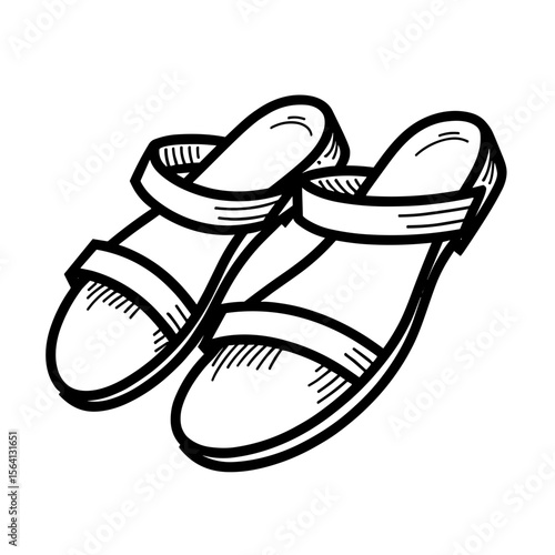 Open sandals vector for summer fashion and casual wear promotions