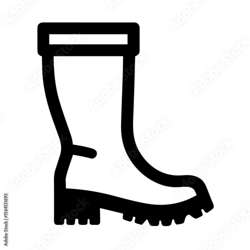 Rubber boot illustration for rainwear branding and outdoor apparel design