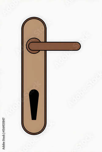 A light brown door handle and lock.
