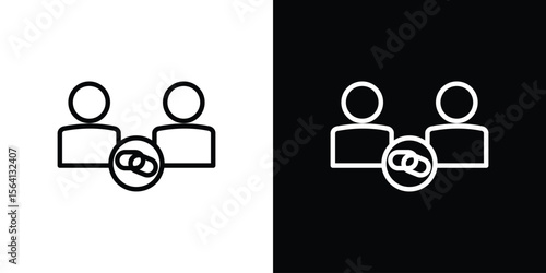 Affiliate link icon symbol outline style. Editable icon in EPS10