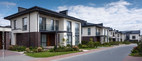 Modern two story houses residential community new homes real estate