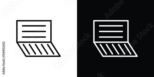 Bankbook icon symbol outline style. Editable icon in EPS10
