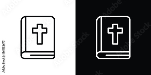Bible icon symbol outline style. Editable icon in EPS10