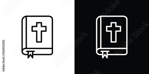 Bible icon symbol outline style. Editable icon in EPS10