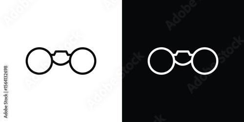 Binoculars icon symbol outline style. Editable icon in EPS10