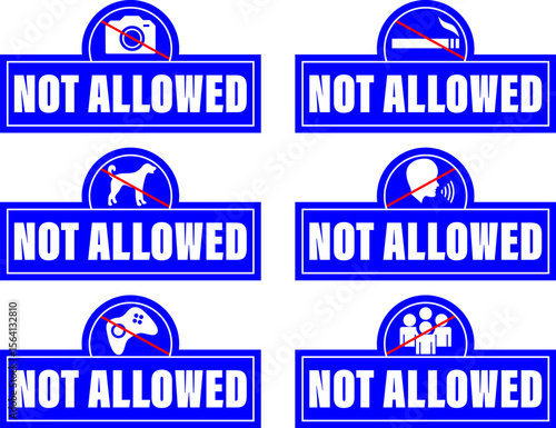 not allowed Safety sign. Factory and construction health or security caution symbols.