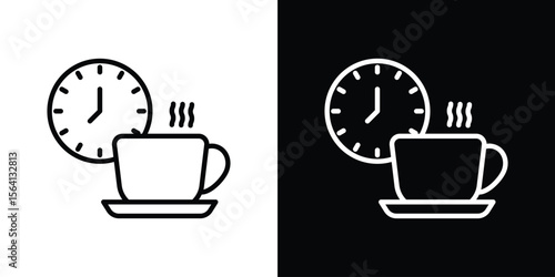 Break icon symbol outline style. Editable icon in EPS10