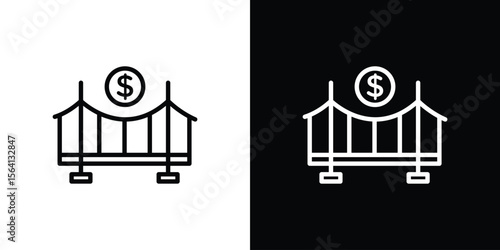 Bridging loan icon symbol outline style. Editable icon in EPS10