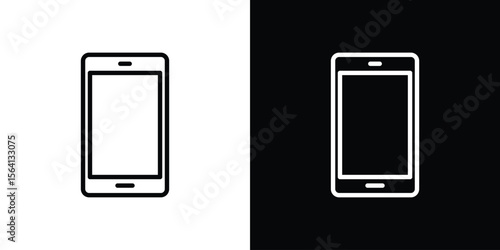 Cell phone icon symbol outline style. Editable icon in EPS10