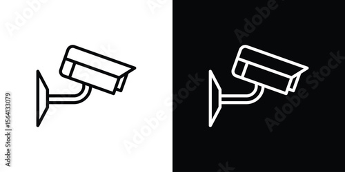 CCTV icon symbol outline style. Editable icon in EPS10