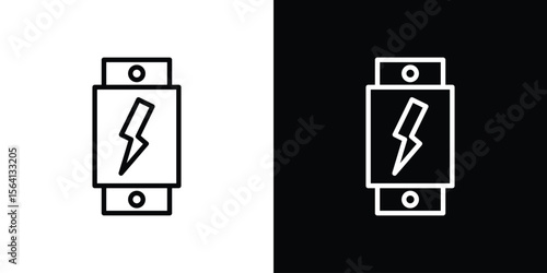 Circuit Breaker icon symbol outline style. Editable icon in EPS10