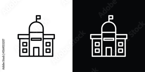 City hall icon symbol outline style. Editable icon in EPS10
