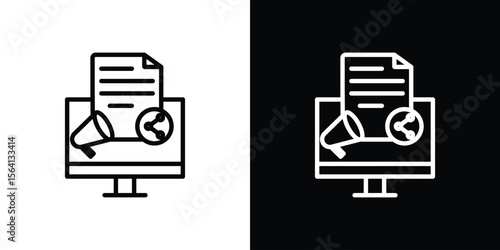 Content marketing icon symbol outline style. Editable icon in EPS10