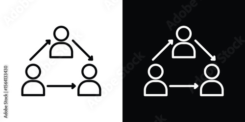 Coordinate icon symbol outline style. Editable icon in EPS10