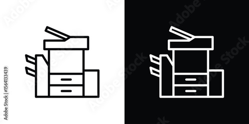 Copier icon symbol outline style. Editable icon in EPS10