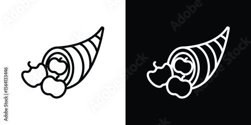 Cornucopia icon symbol outline style. Editable icon in EPS10