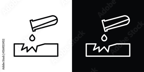 Corrosive substance icon symbol outline style. Editable icon in EPS10
