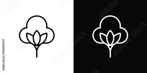 Cotton icon symbol outline style. Editable icon in EPS10