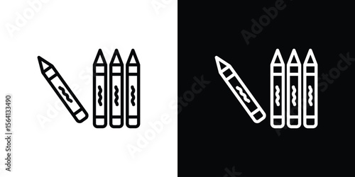Crayon icon symbol outline style. Editable icon in EPS10