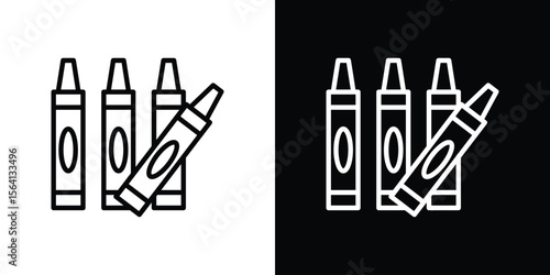 Crayon icon symbol outline style. Editable icon in EPS10
