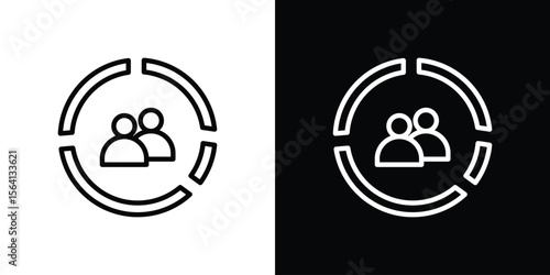 Demographics icon symbol outline style. Editable icon in EPS10